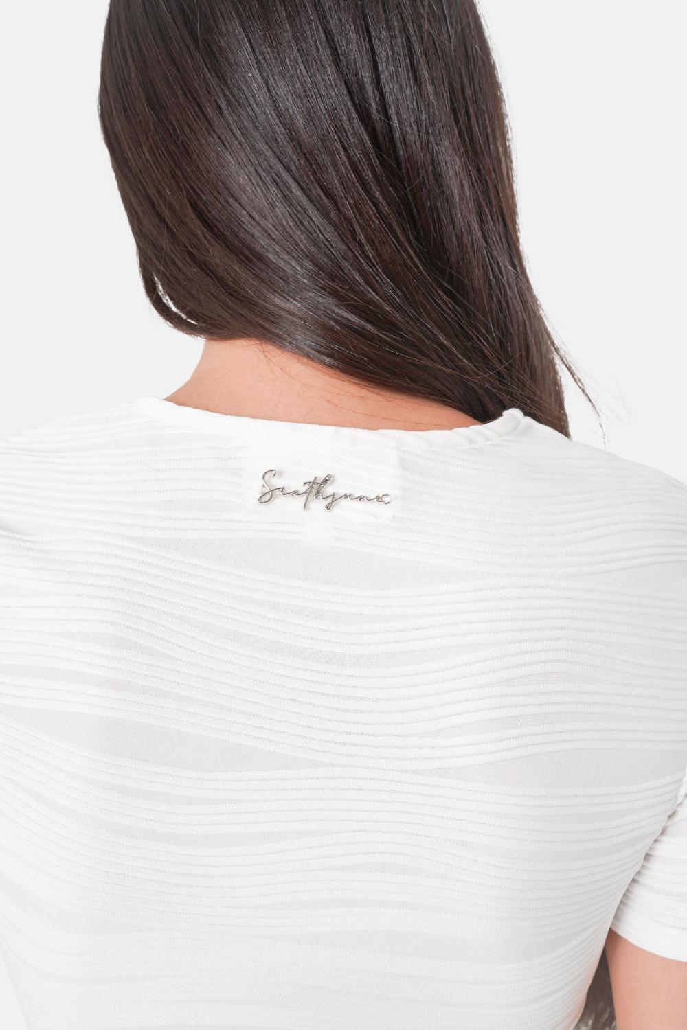 Sixth June T-shirt Texturé Wavy Bijou Blanc