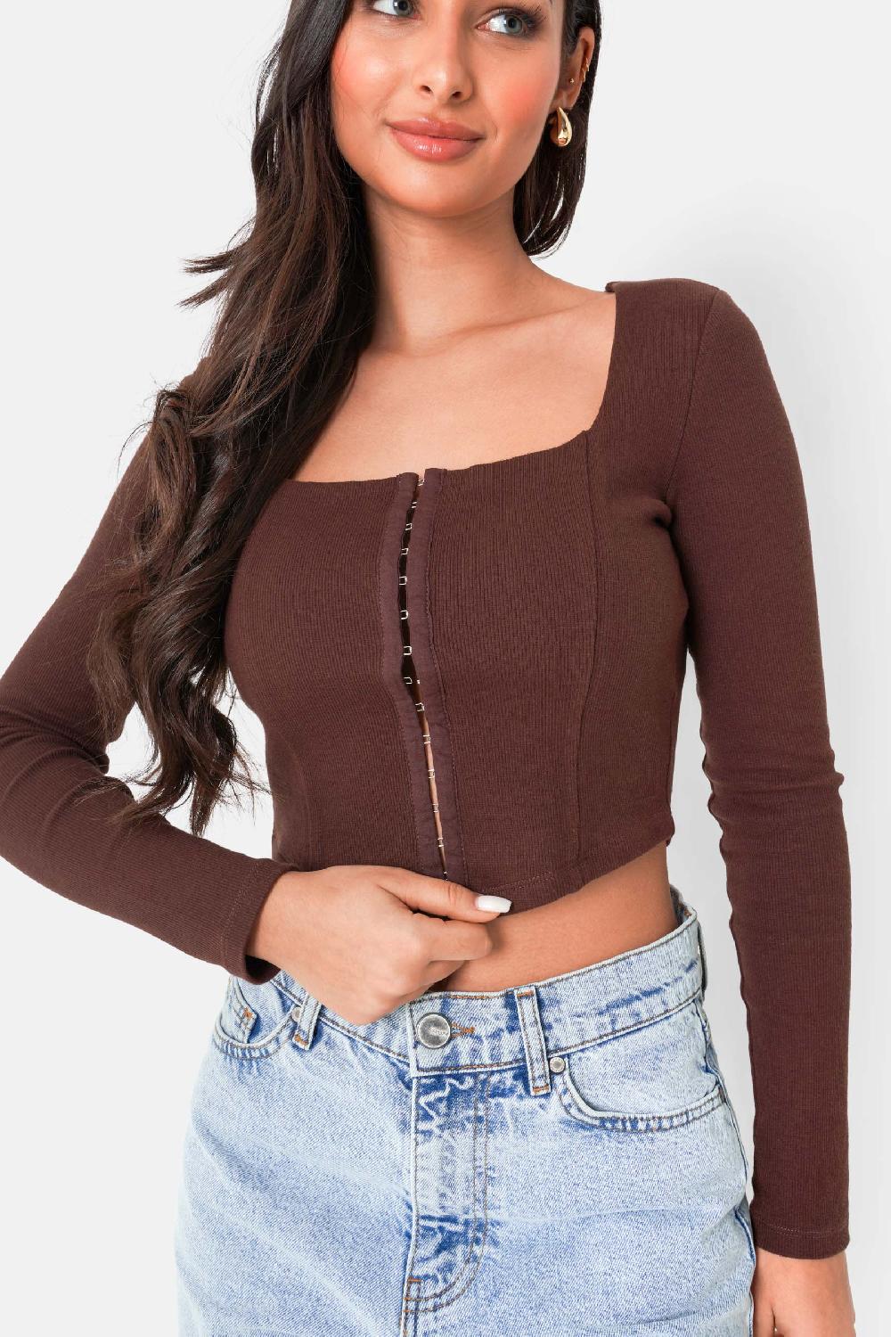 Sixth June Top Corset Bustier Marron