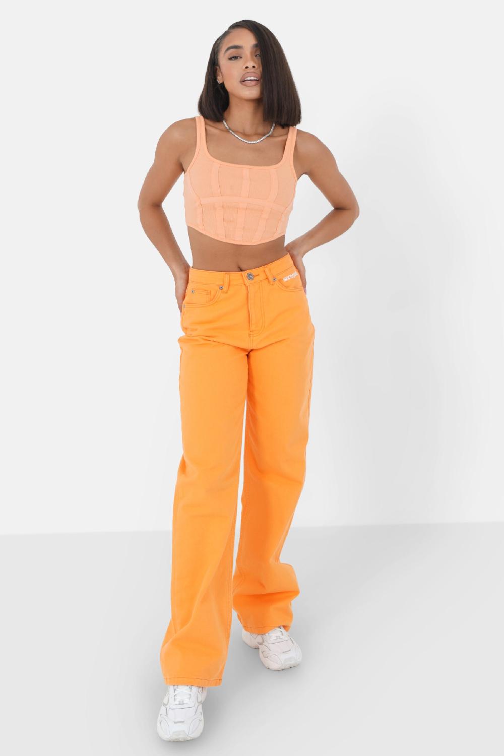 Sixth June Top Court Bretelles Zip Orange