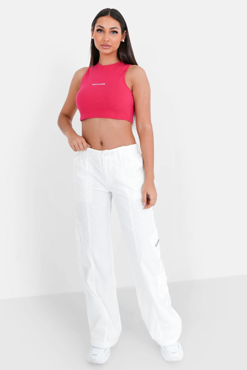 Sixth June Top Court Côtelé Rose