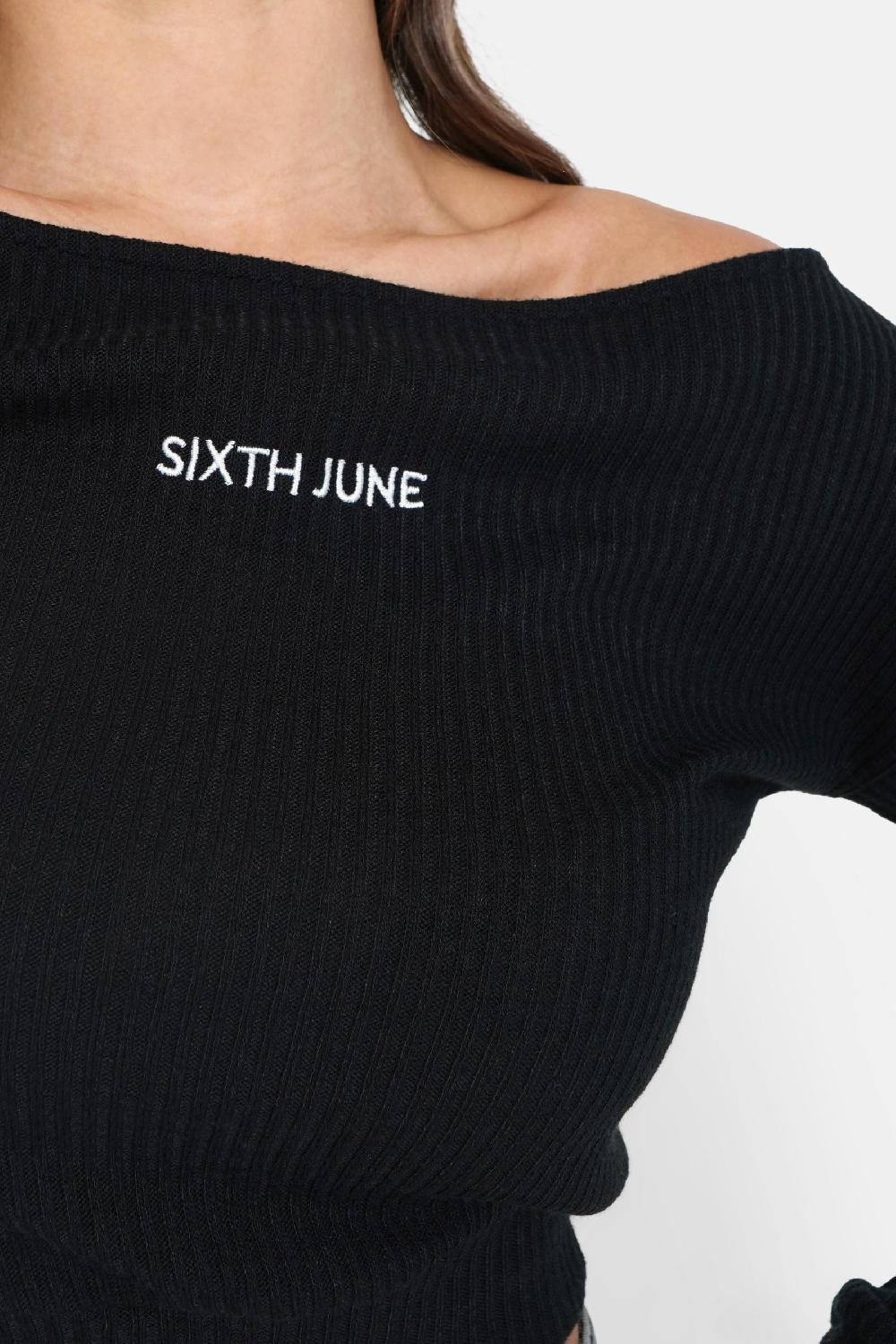 Sixth June Top Court Maille Noir