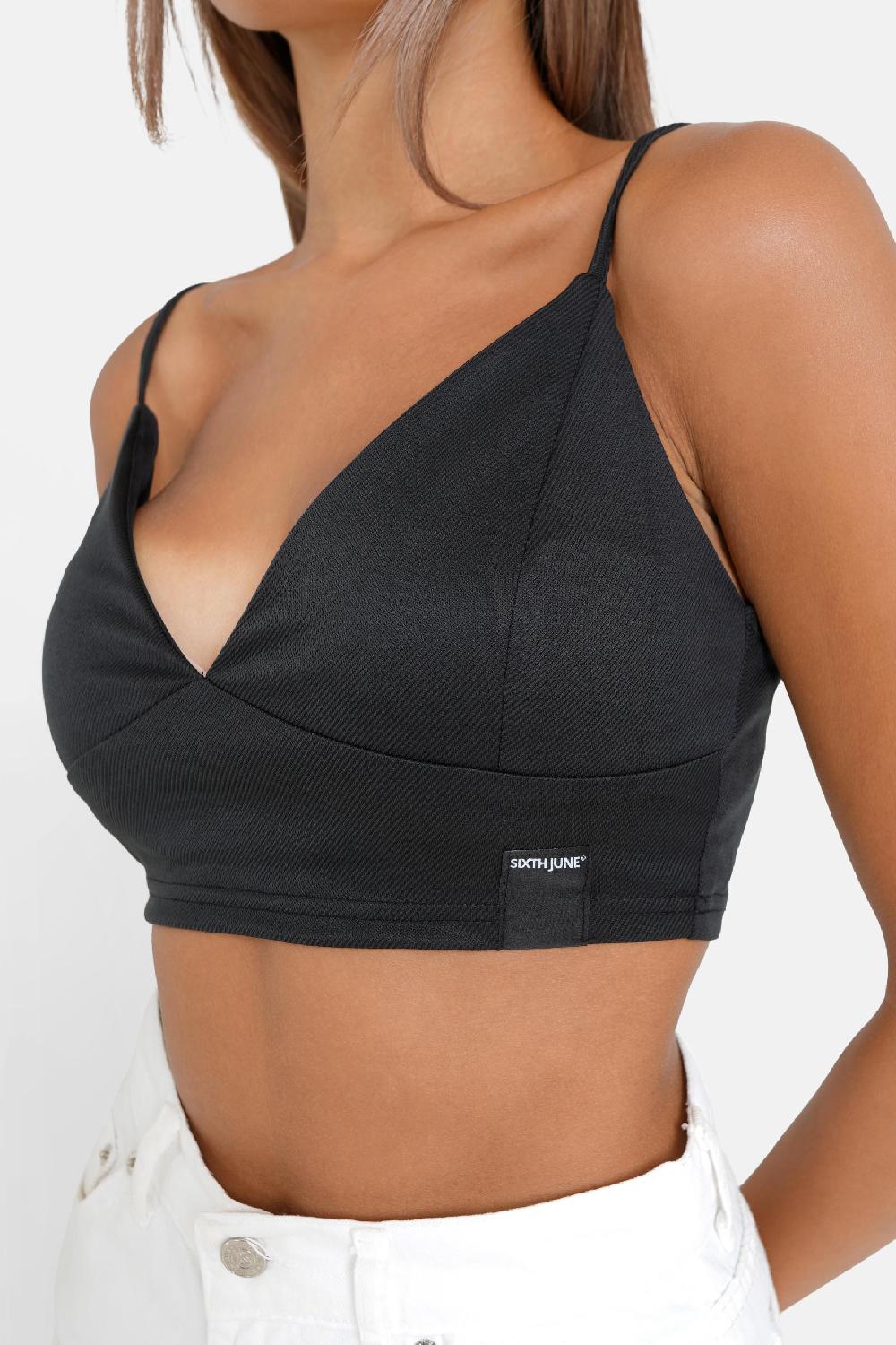 Sixth June Top Court Satiné Noir