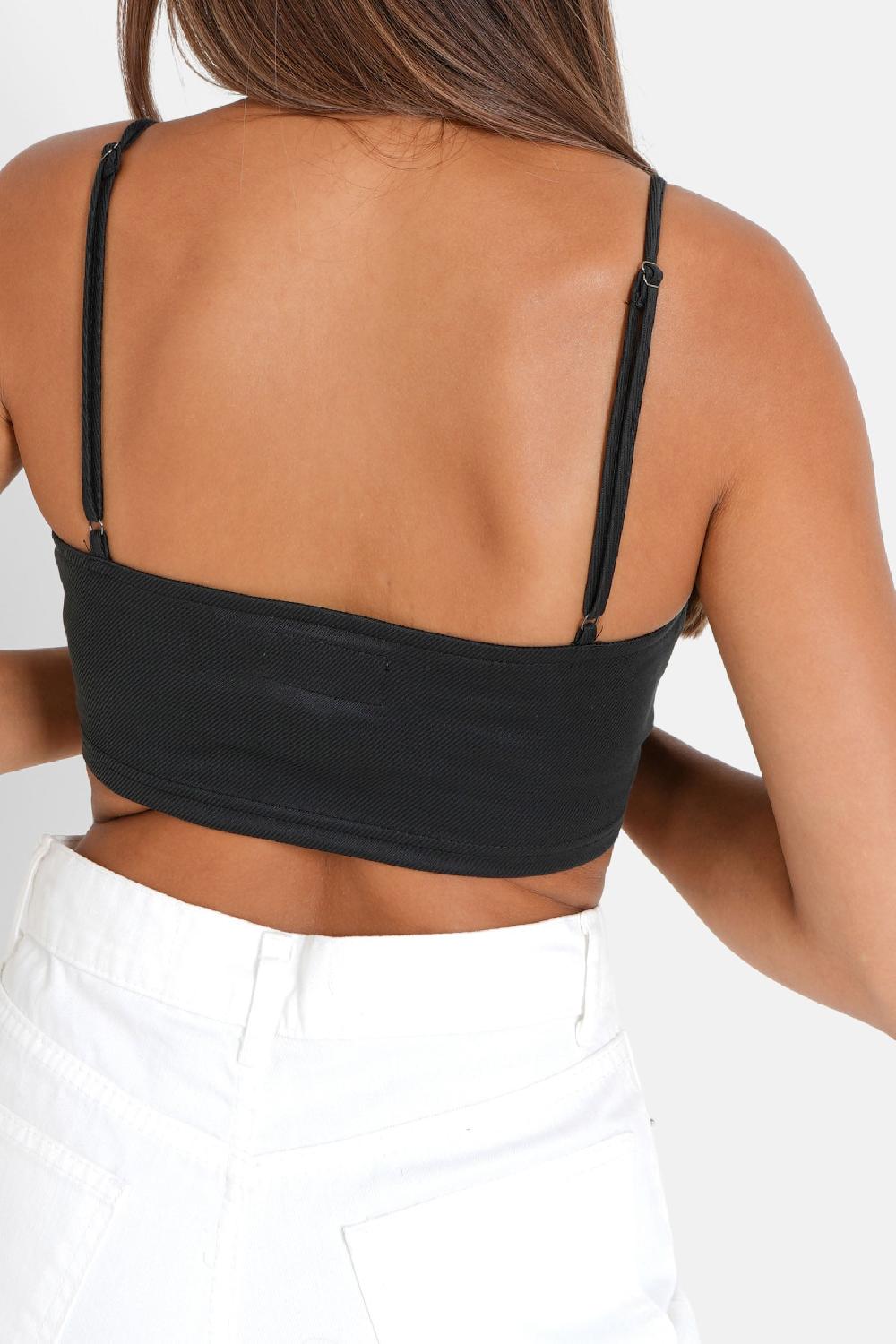 Sixth June Top Court Satiné Noir