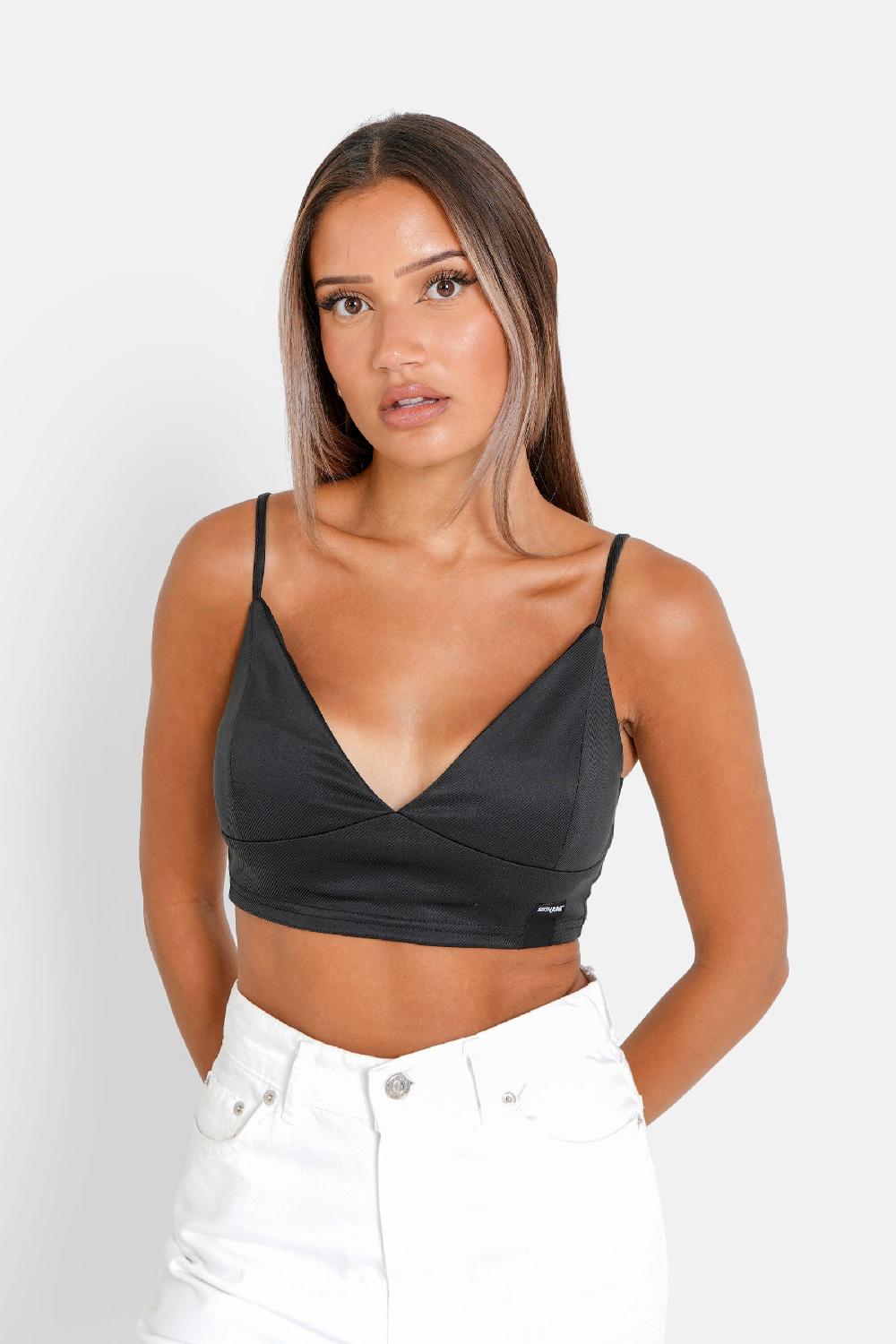 sixth june Top court satiné Noir