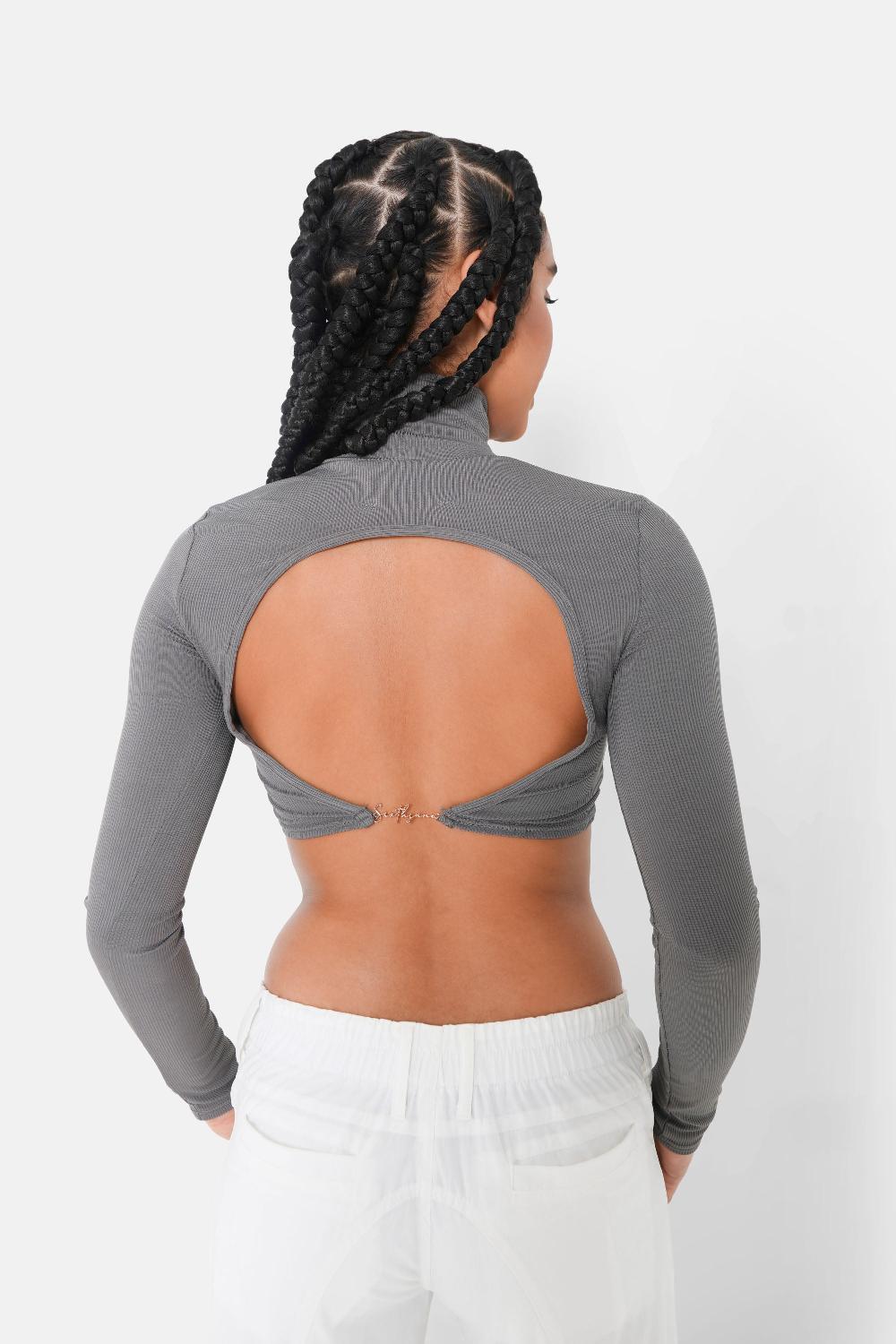 sixth june Top dos nu bijou Gris