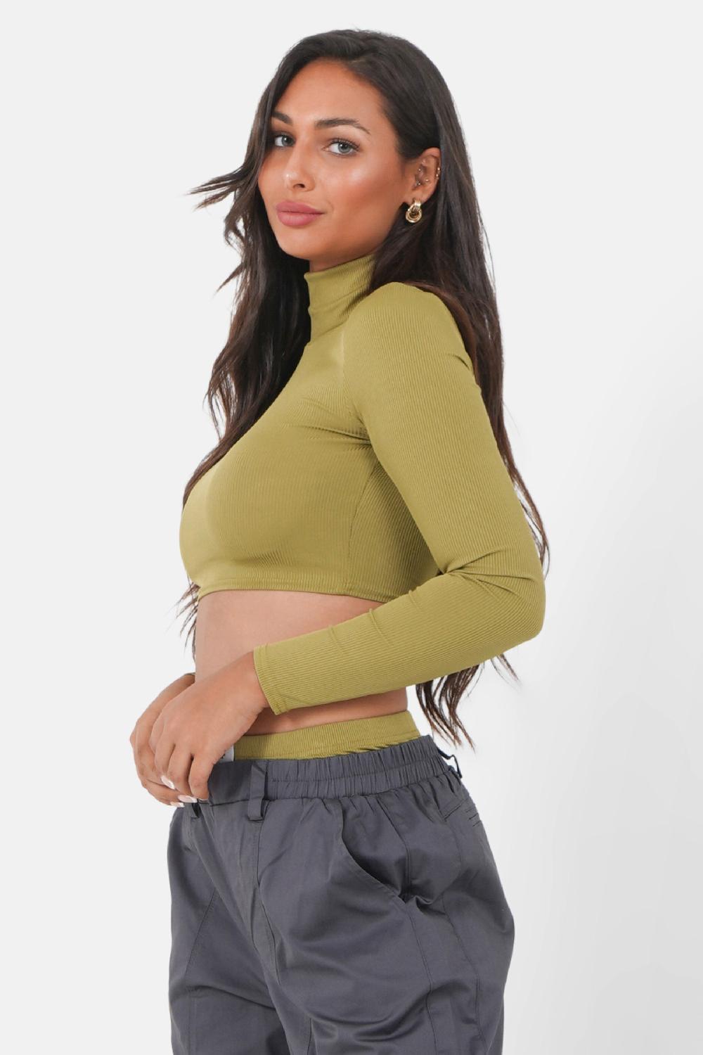 Sixth June Top Dos Nu Bijou Vert Kaki