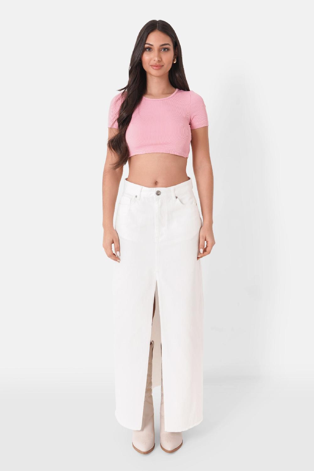 Sixth June Top Manches Courtes Dos Nu Rose