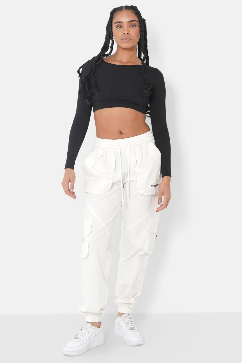 Sixth June Top Manches Longues Ouverture Dos Noir