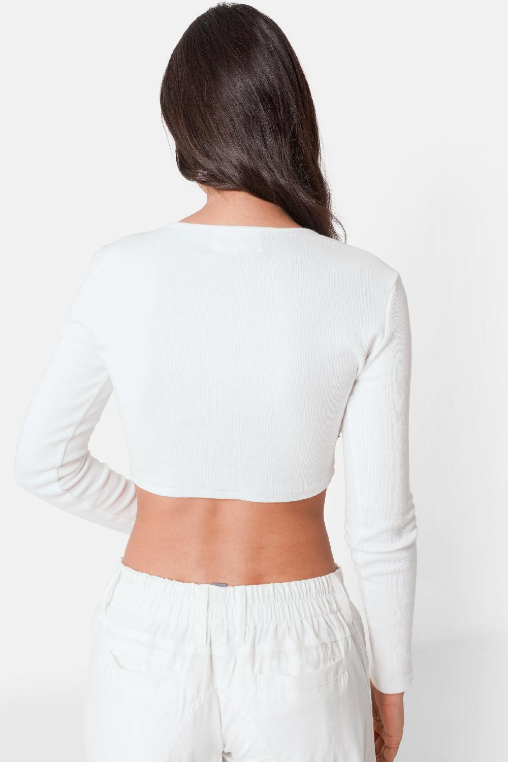 Sixth June Top Ouverture Bijou Blanc