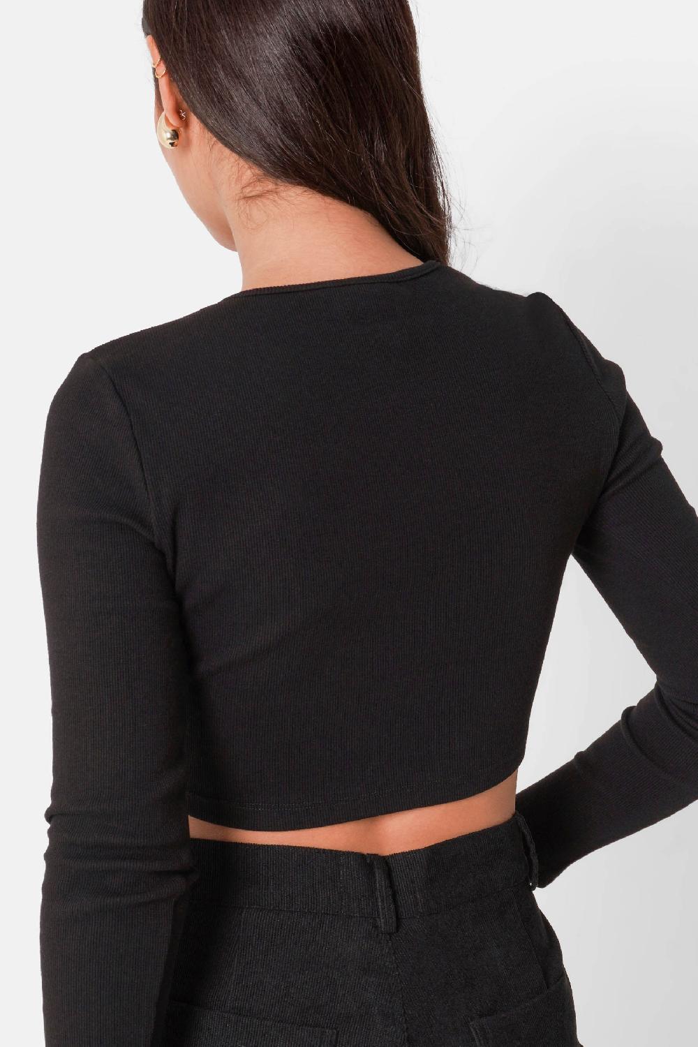 Sixth June Top Ouverture Bijou Noir