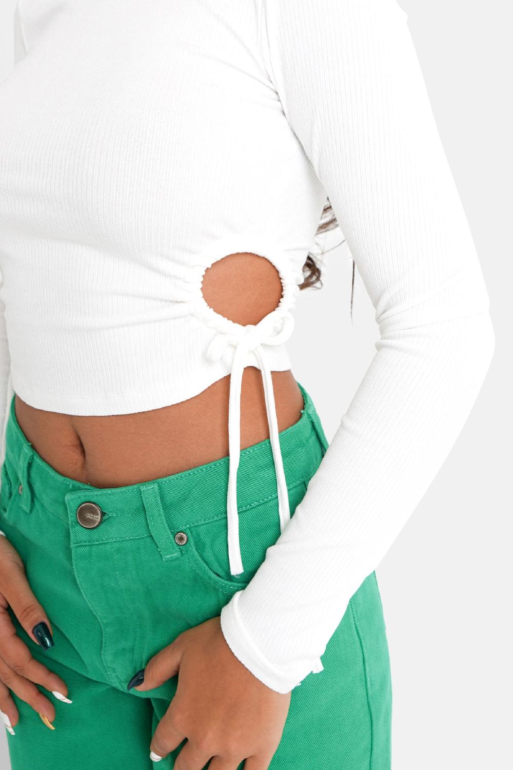 Sixth June Top Ouverture Sexy Cordon Blanc