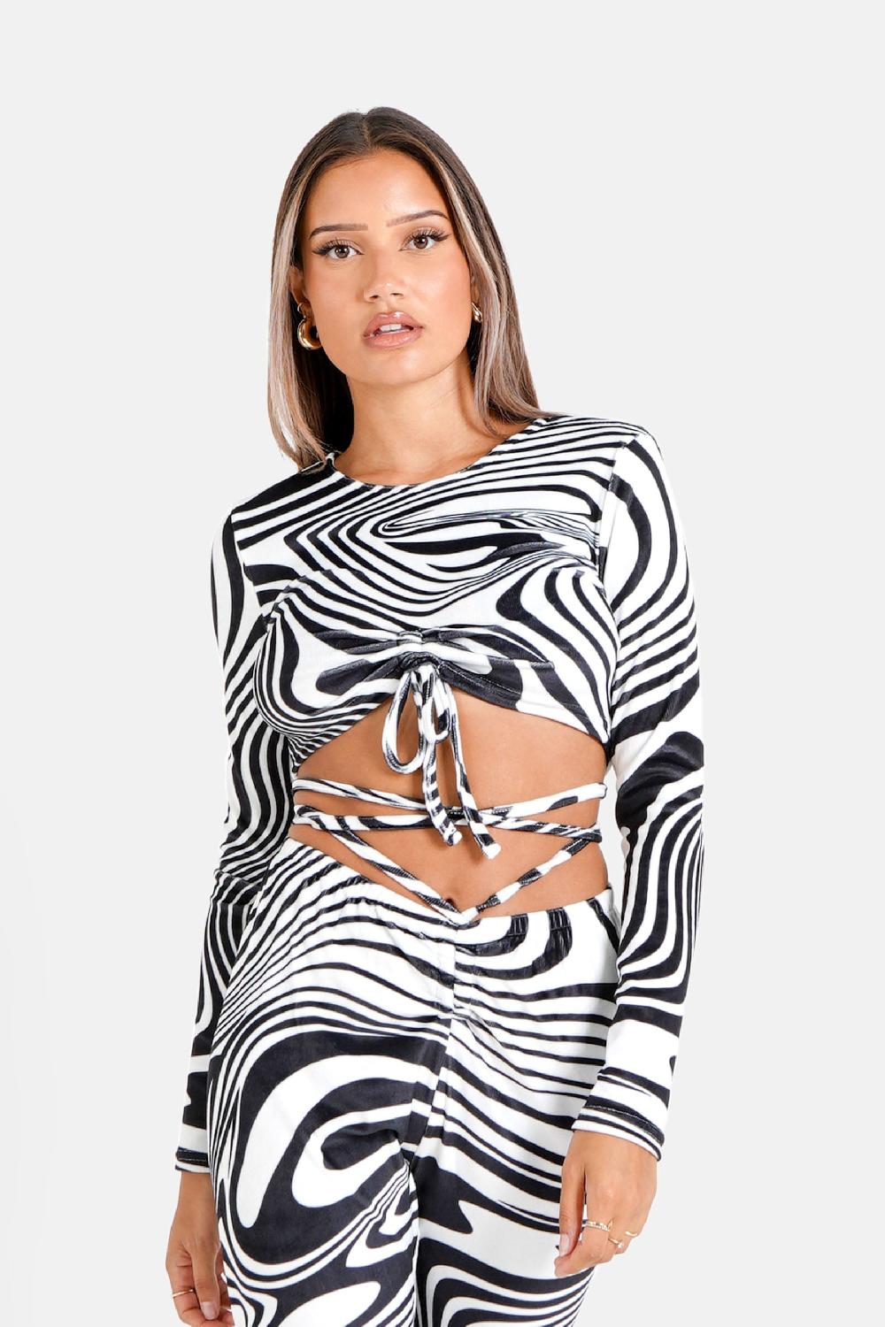 sixth june Top psychédélique cordons Noir