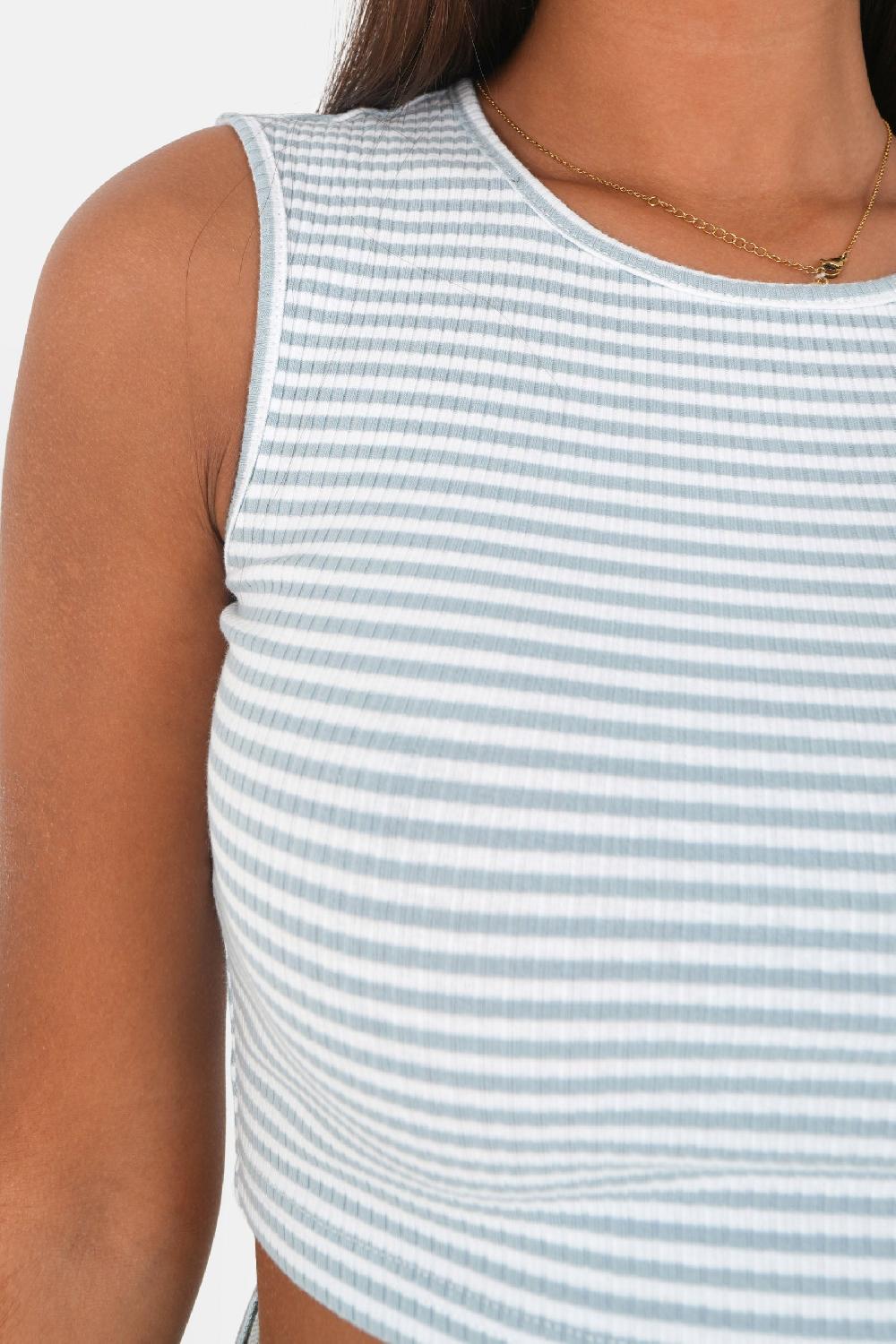 Sixth June Top Rayures Dos Nu Bleu
