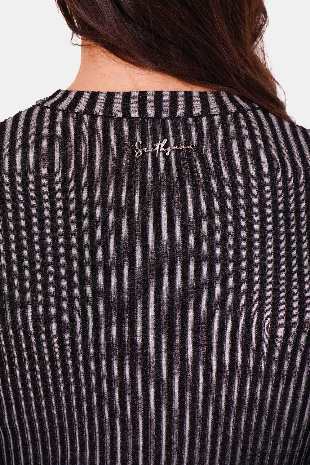 Sixth June Top Tricot Bijou Bicolore Noir