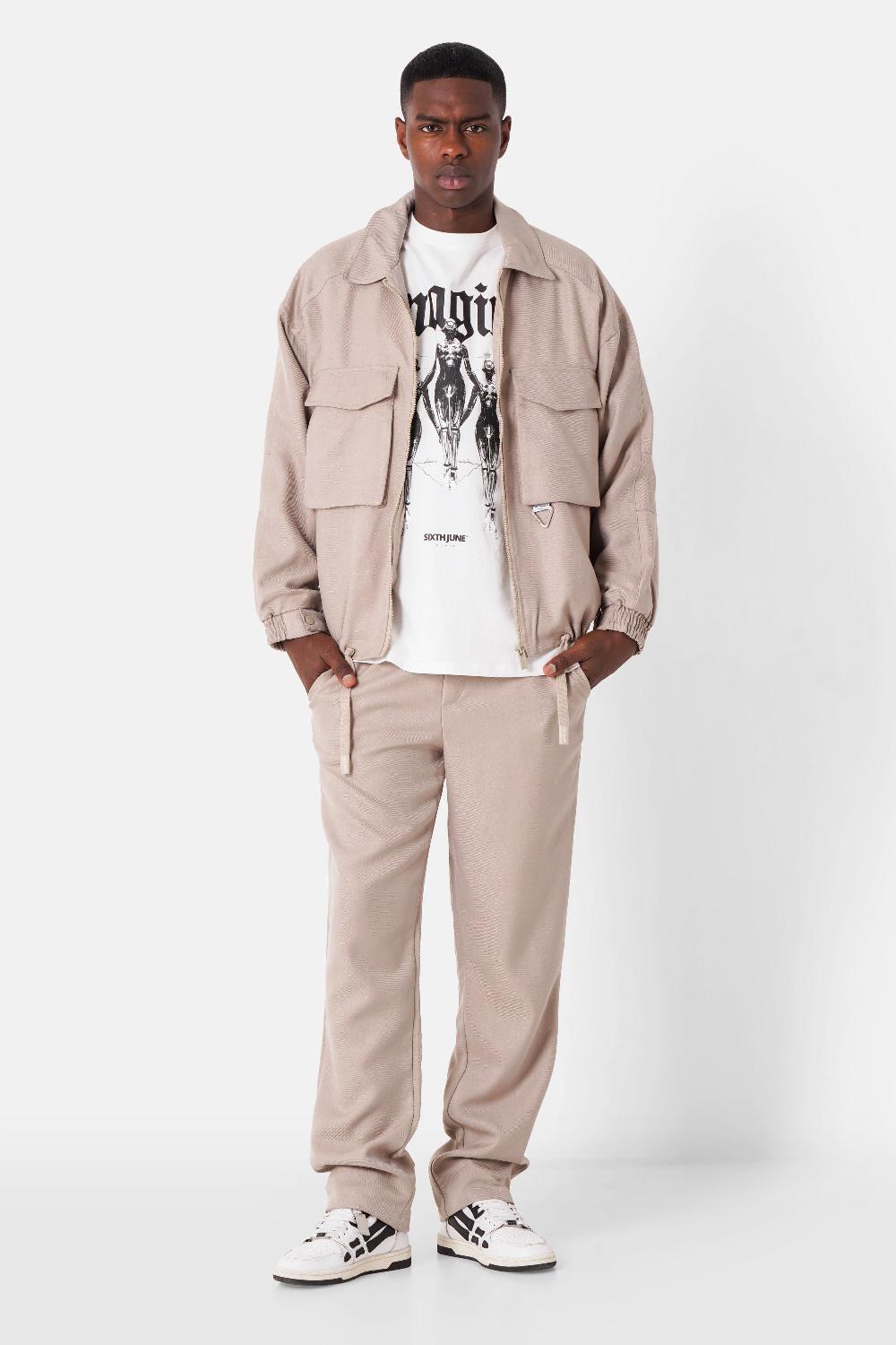 Sixth June Veste Boxy Mousqueton Beige