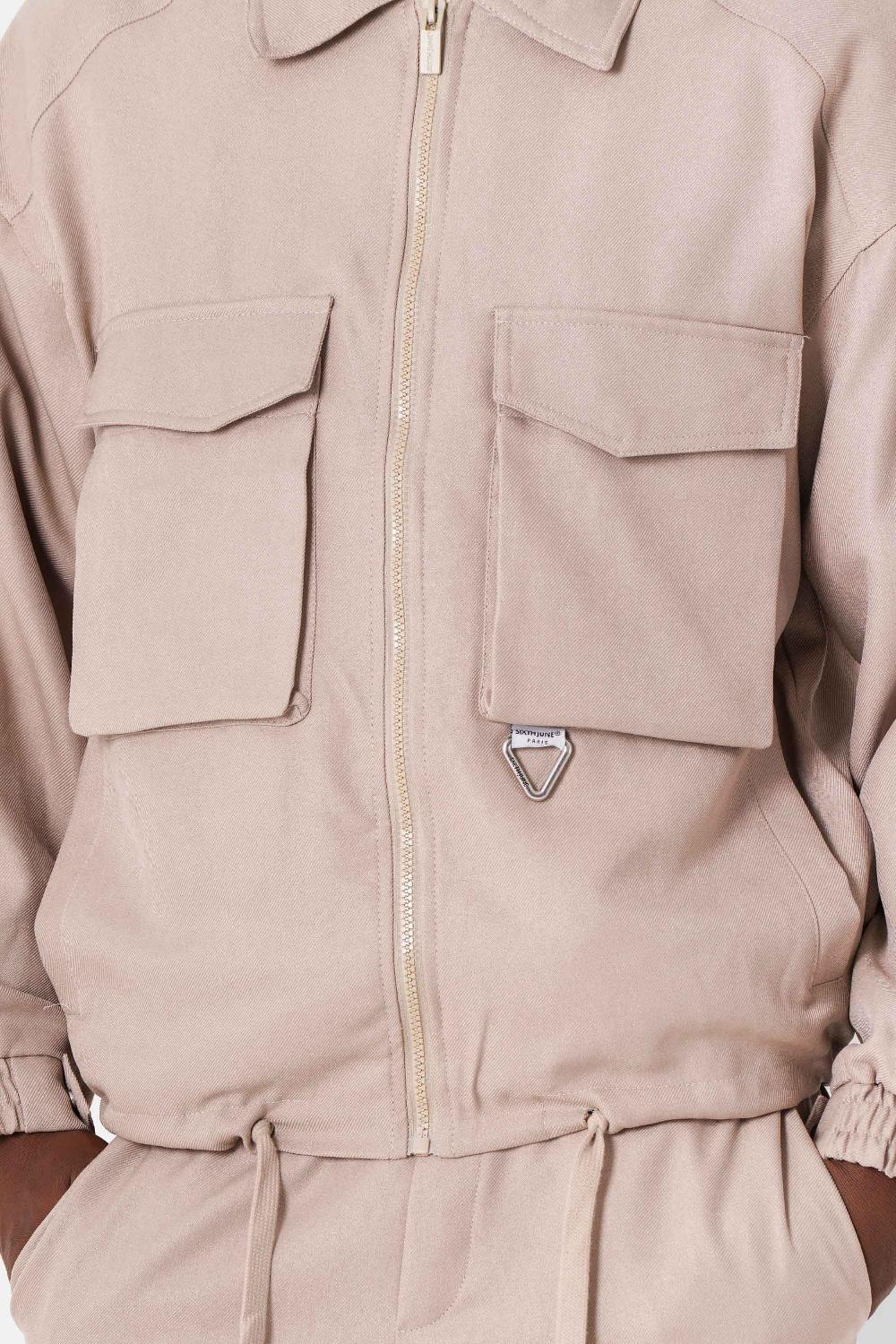 Sixth June Veste Boxy Mousqueton Beige