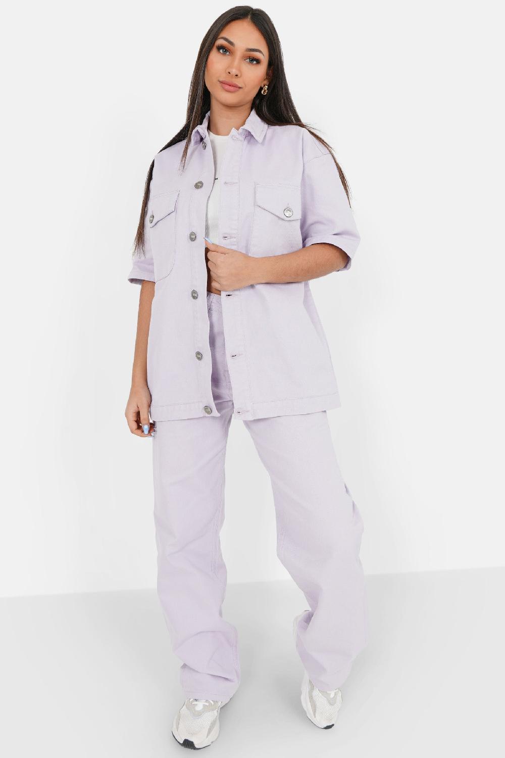 Sixth June Veste Brodé Oversize Violet Clair