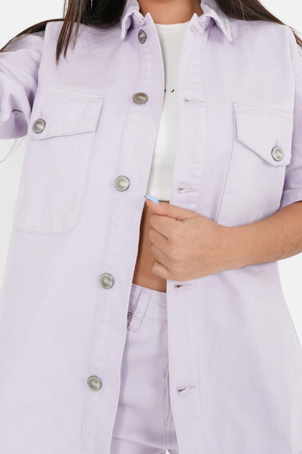 Sixth June Veste Brodé Oversize Violet Clair