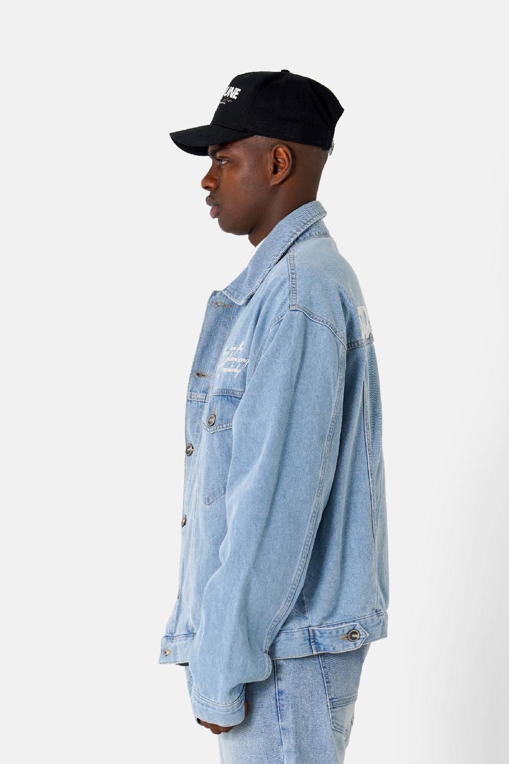 Sixth June Veste Denim Broderie Bleu