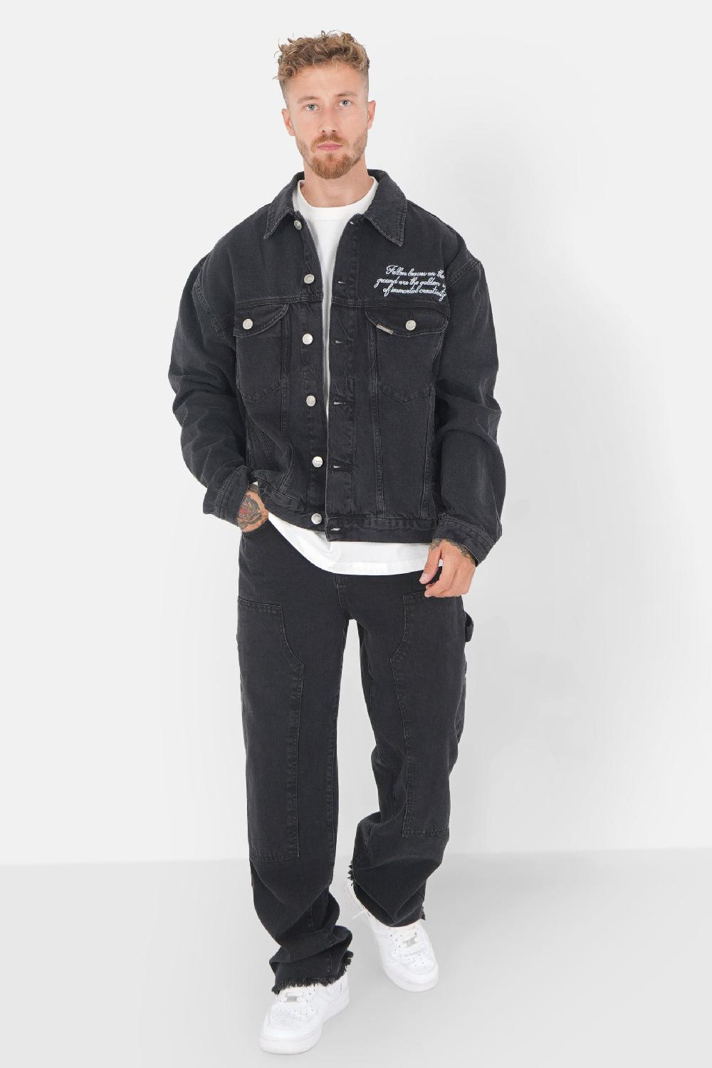 Sixth June Veste Denim Broderie Noir