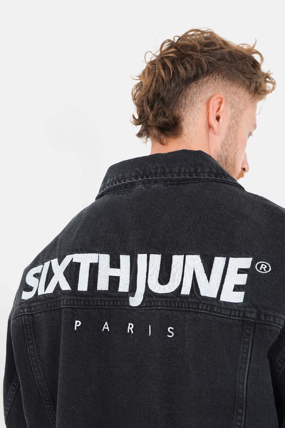 Sixth June Veste Denim Broderie Noir