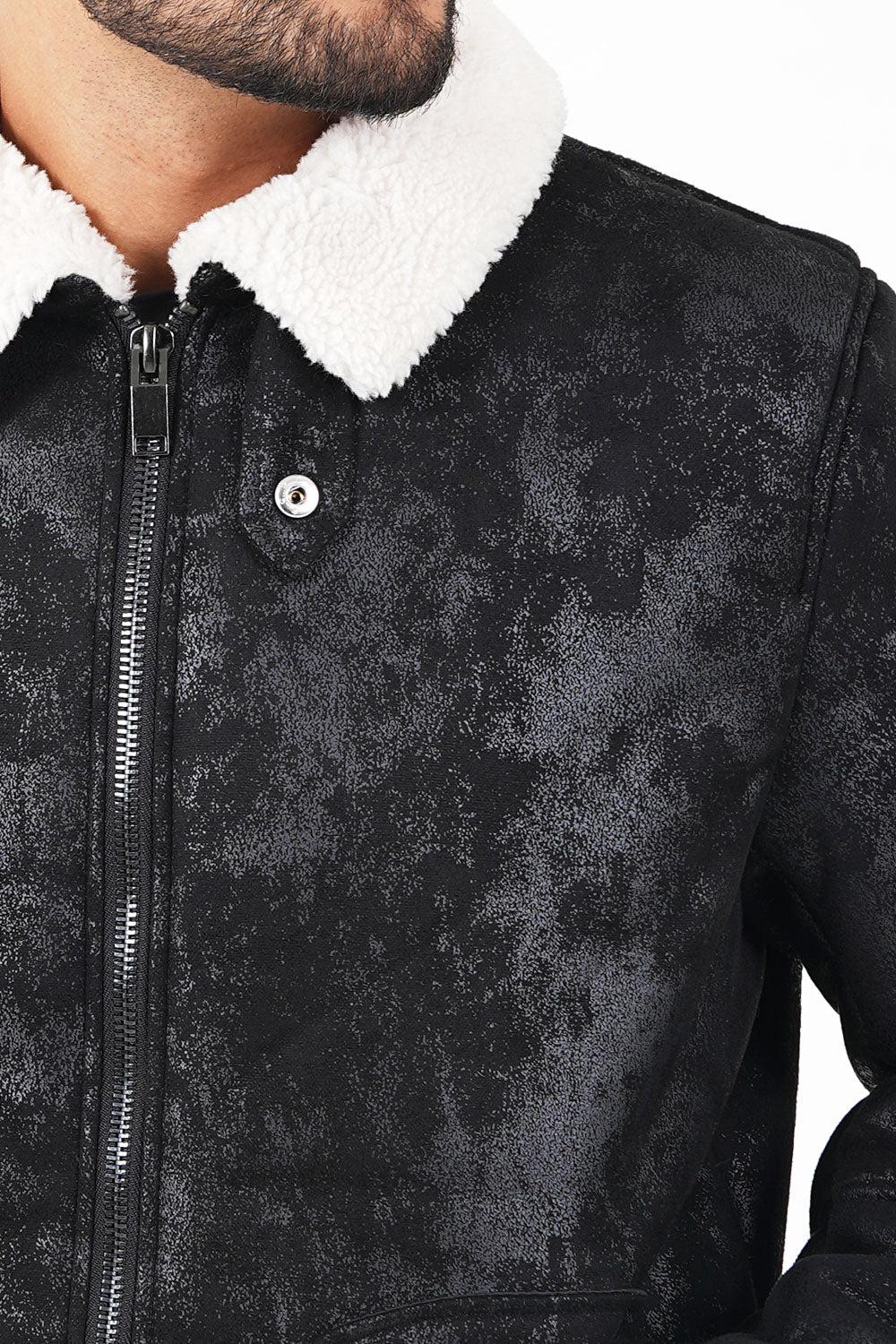 Sixth June Veste Fausse Peau Mouton Noir