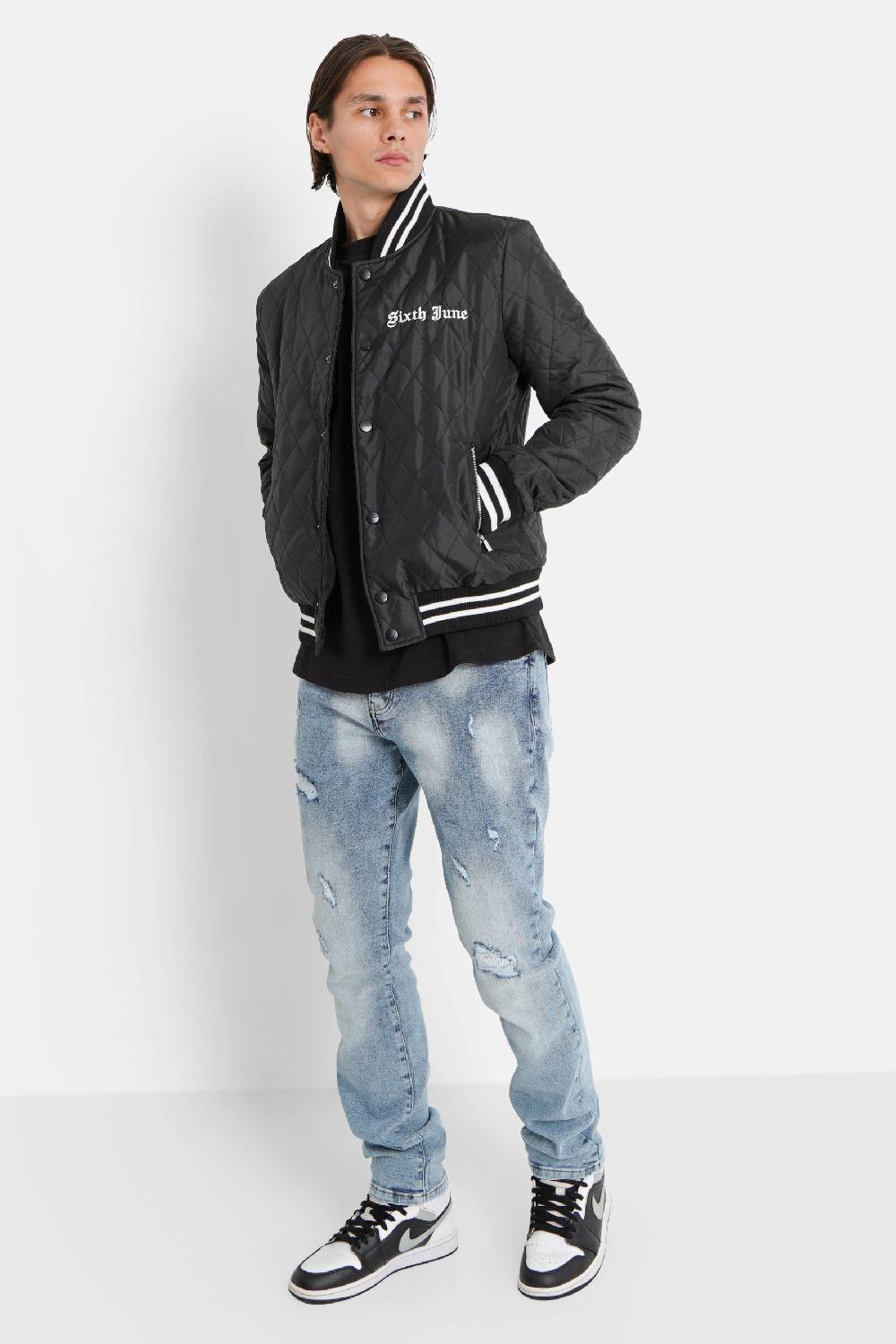 Sixth June Veste Matelassée Broderie Noir