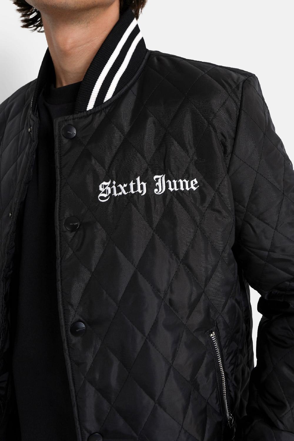 Sixth June Veste Matelassée Broderie Noir