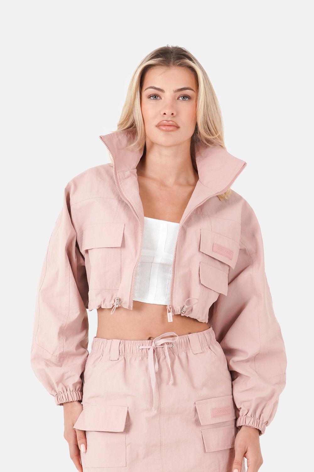sixth june Veste nylon cargo Rose
