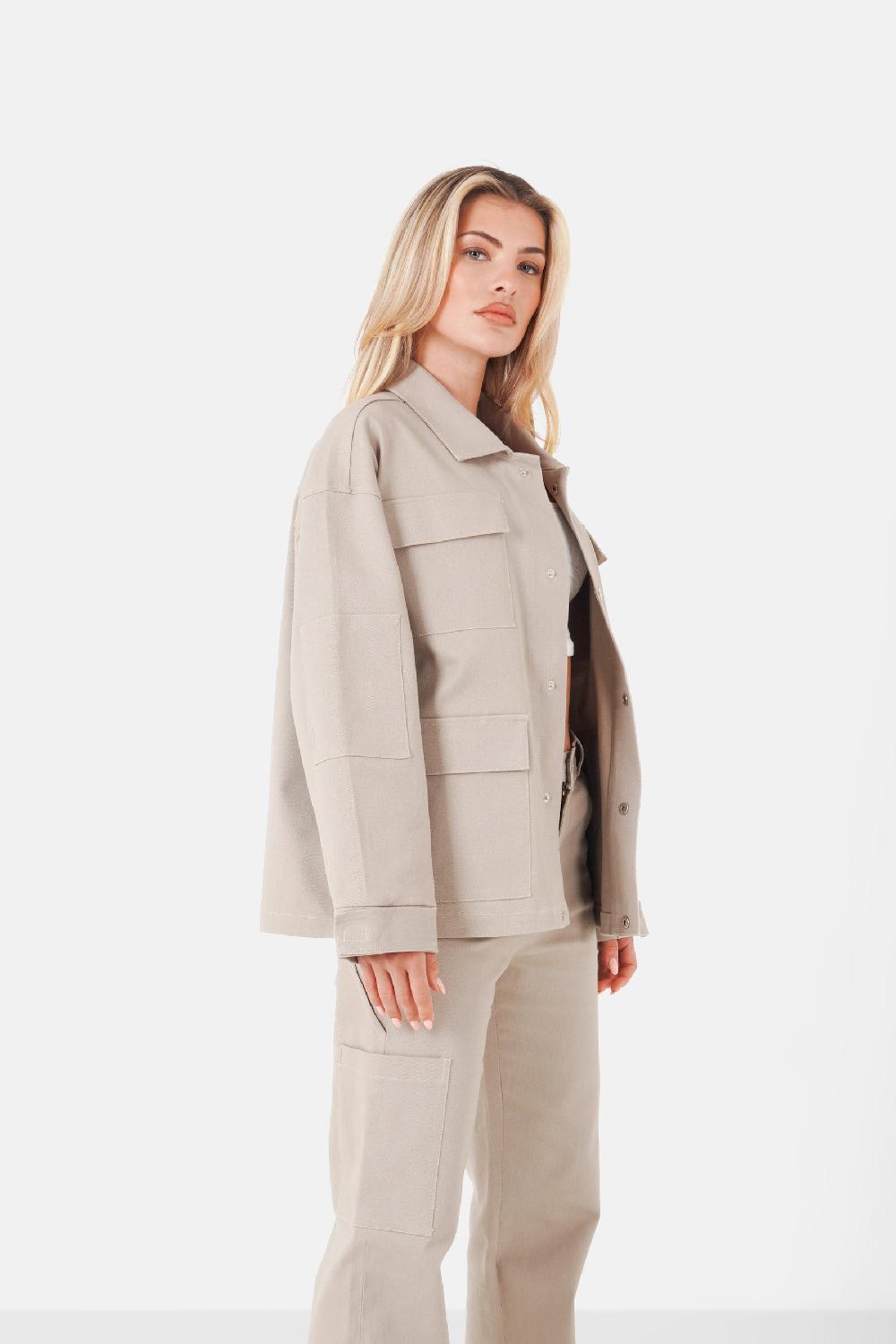 Sixth June Veste Poches Cargo Beige