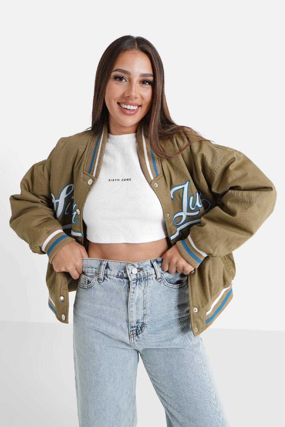 sixth june Veste universitaire brodé Vert