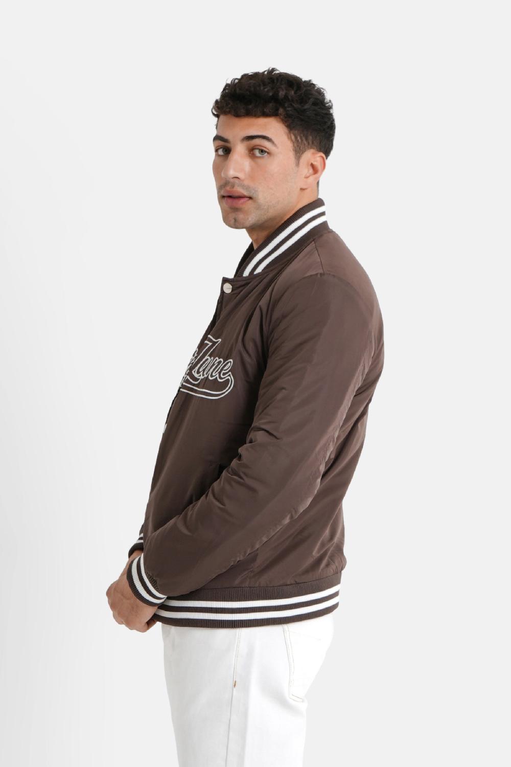 Sixth June Veste Universitaire Logo Brodé Marron