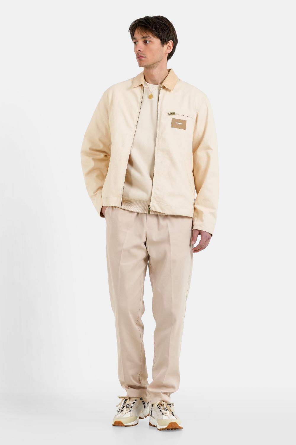 Sixth June Veste Workwear Col Velours Beige