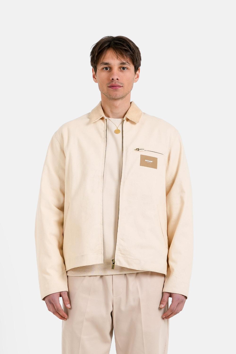 sixth june Veste workwear col velours Beige