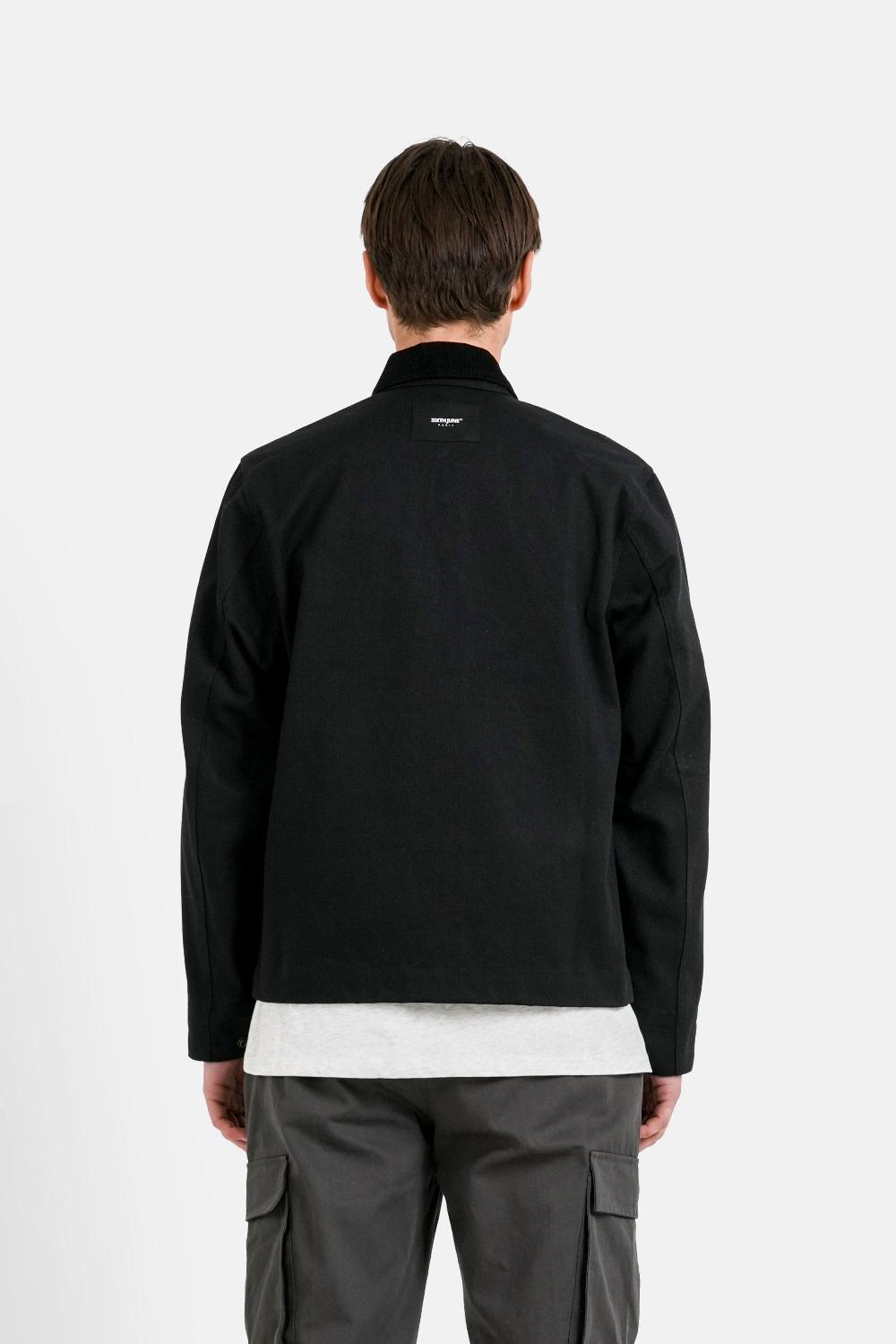 Sixth June Veste Workwear Col Velours Noir
