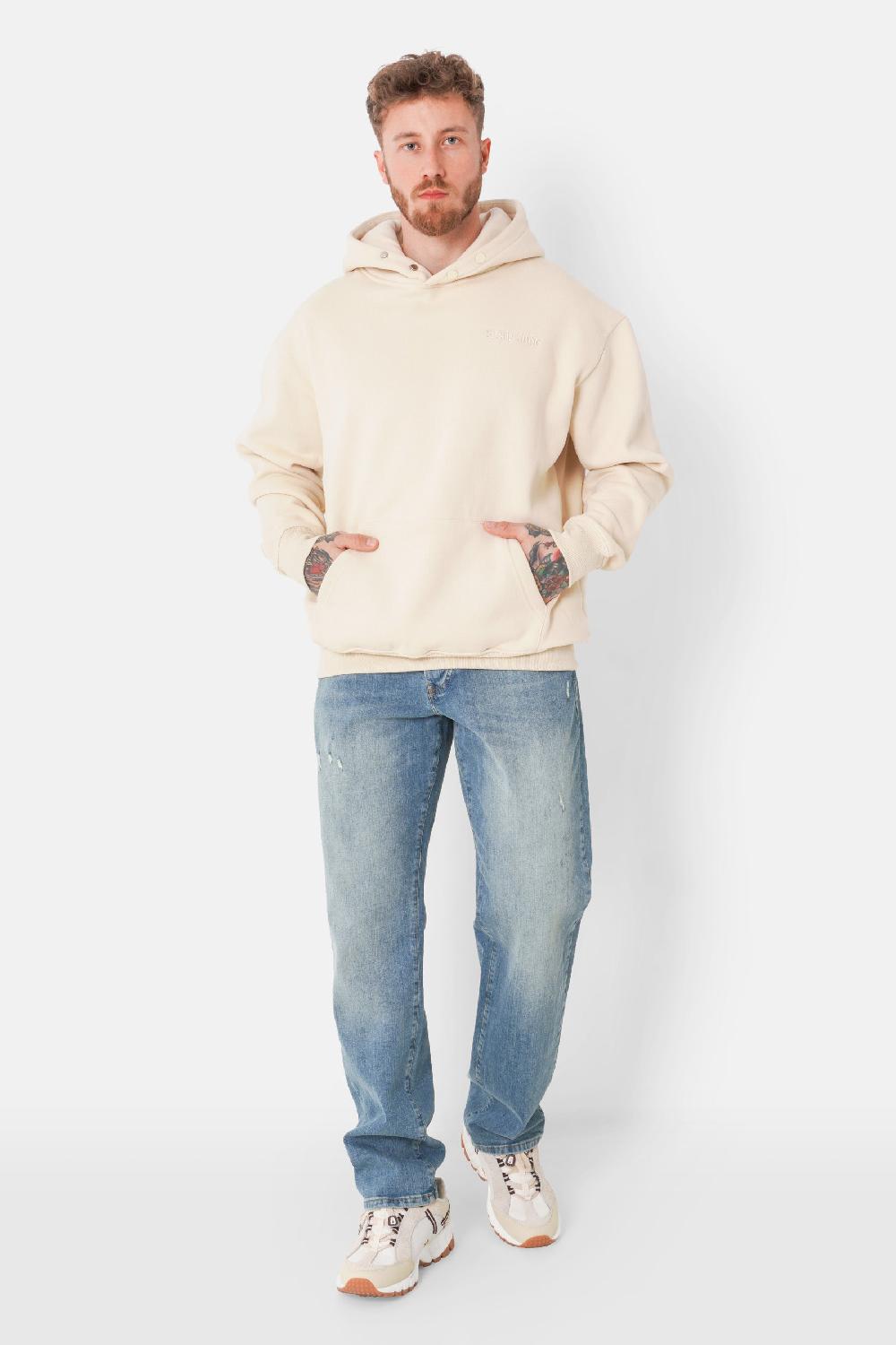 Sixth June Sweatshirt Capuche Citation Molletonné Beige