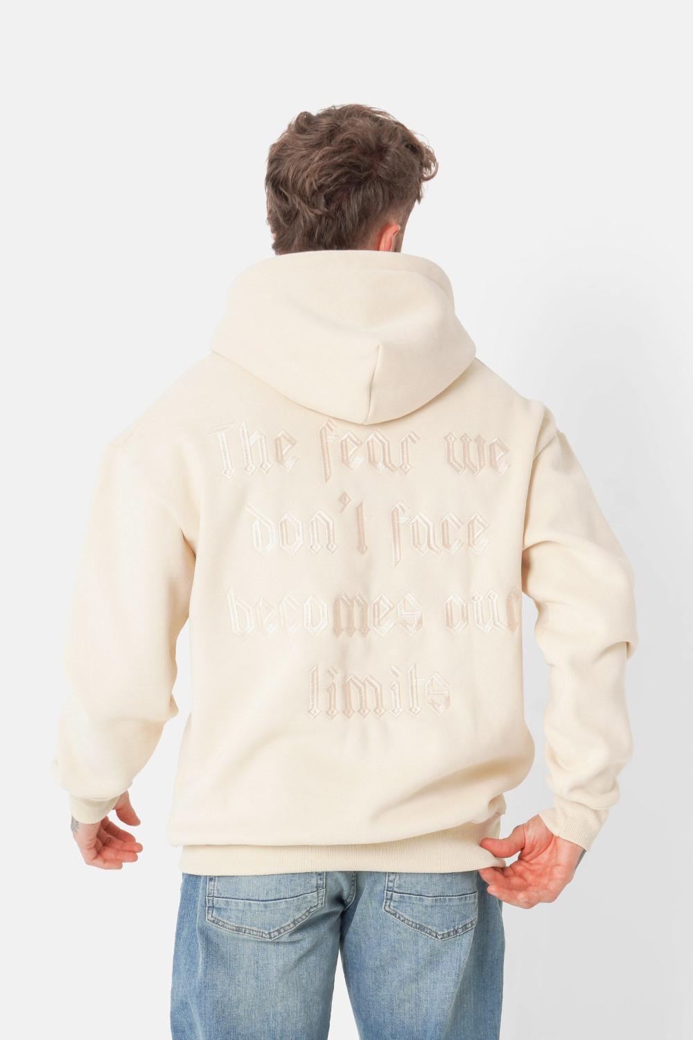 sixth june Sweatshirt capuche citation molletonné Beige