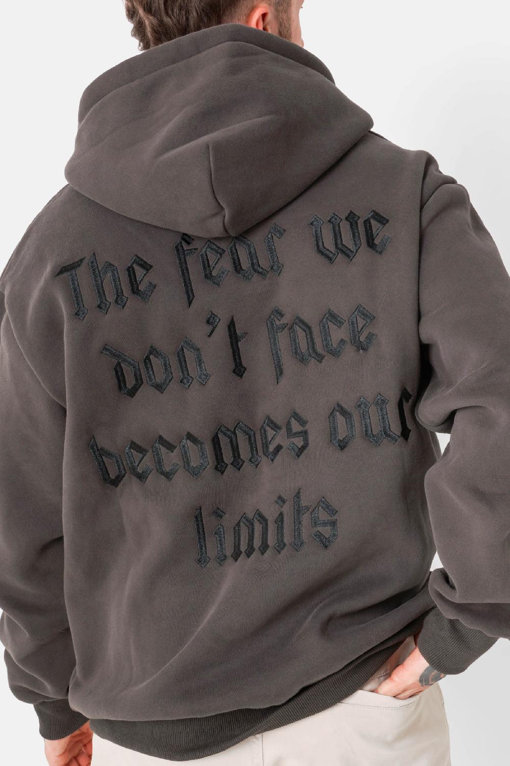 Sixth June Sweatshirt Capuche Citation Molletonné Gris Foncé