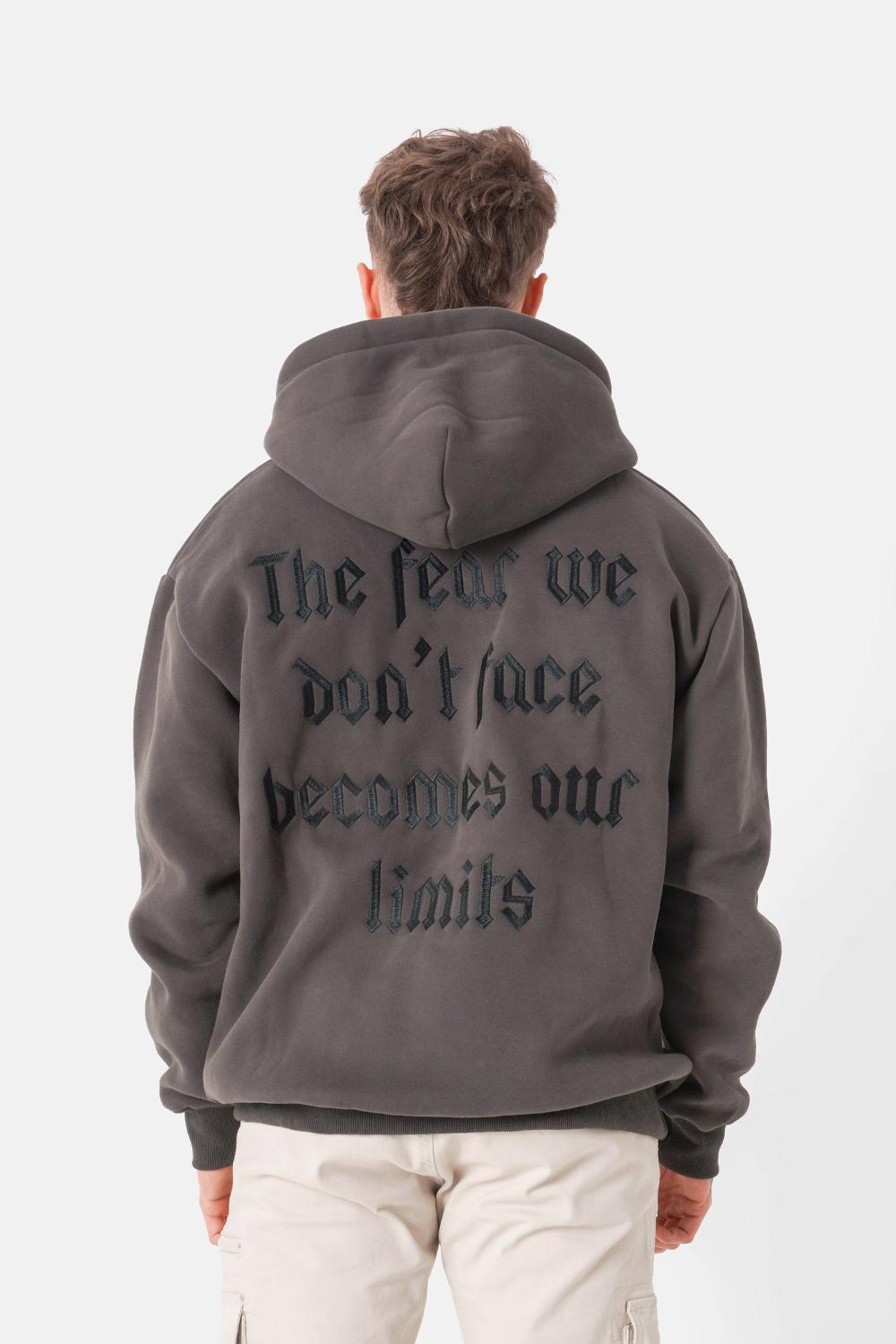 sixth june Sweatshirt capuche citation molletonné Gris foncé