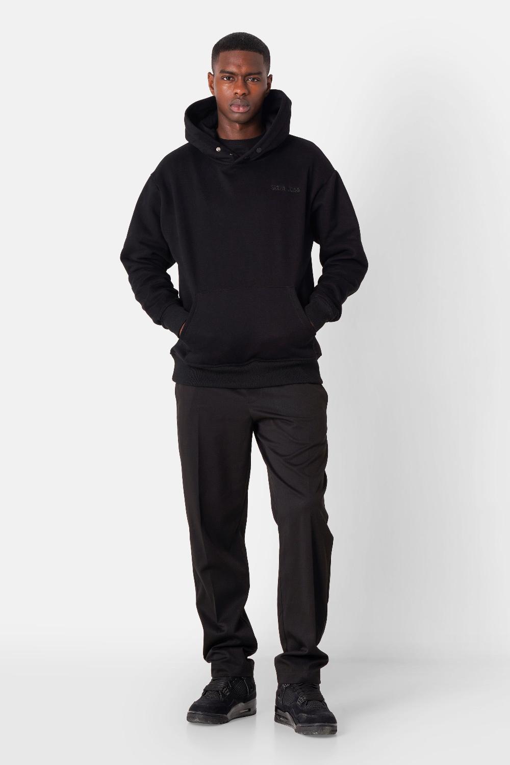 Sixth June Sweatshirt Capuche Citation Molletonné Noir