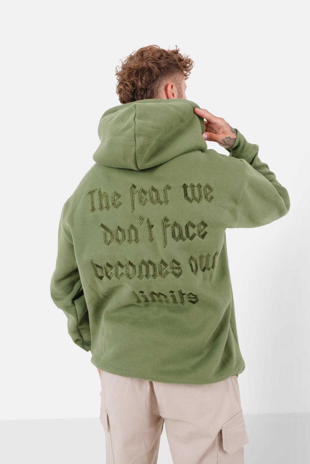 sixth june Sweatshirt capuche citation molletonné Vert kaki