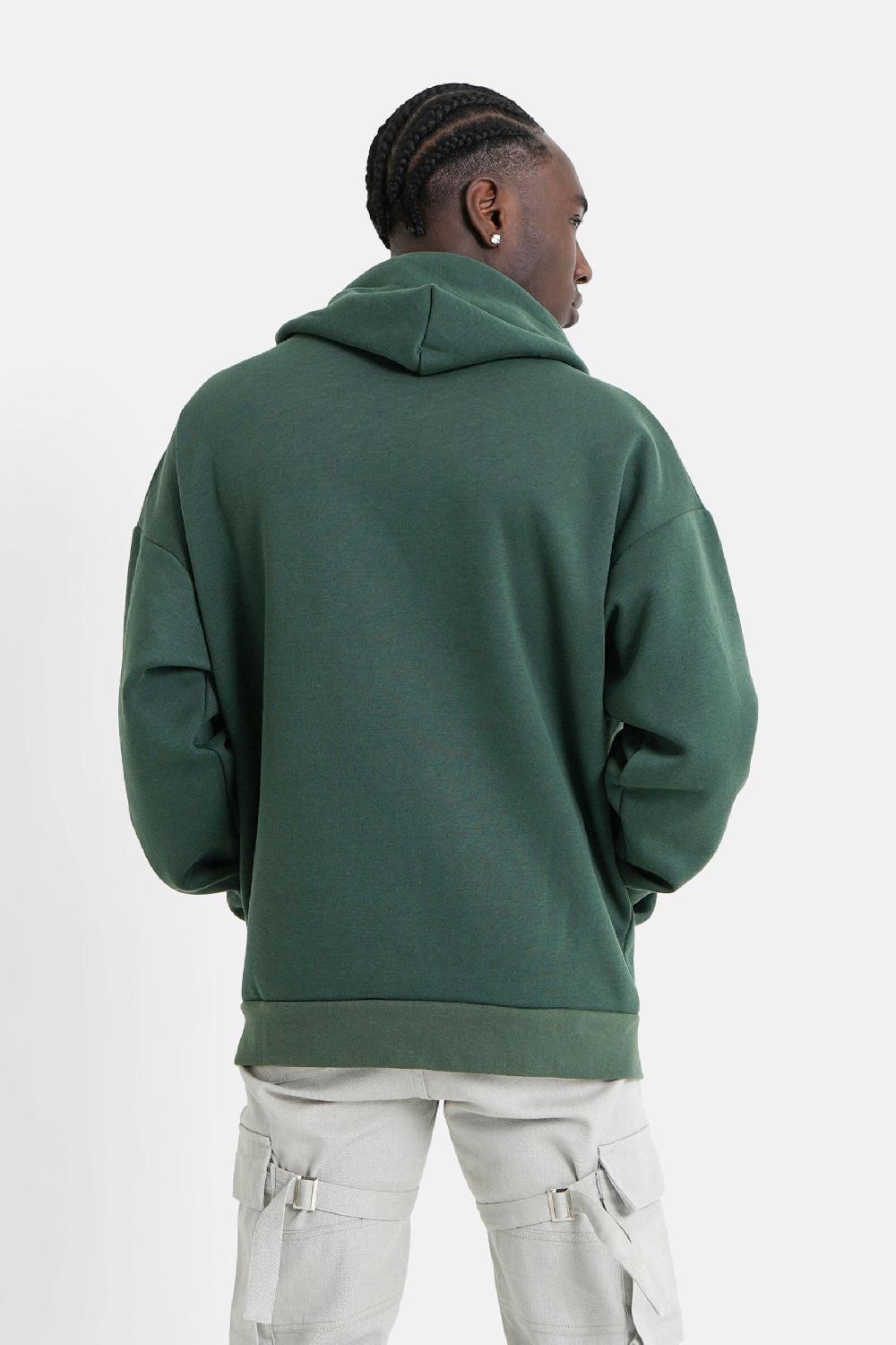 Sixth June Sweatshirt Capuche Coeur Brodé Molletonné Vert Foncé