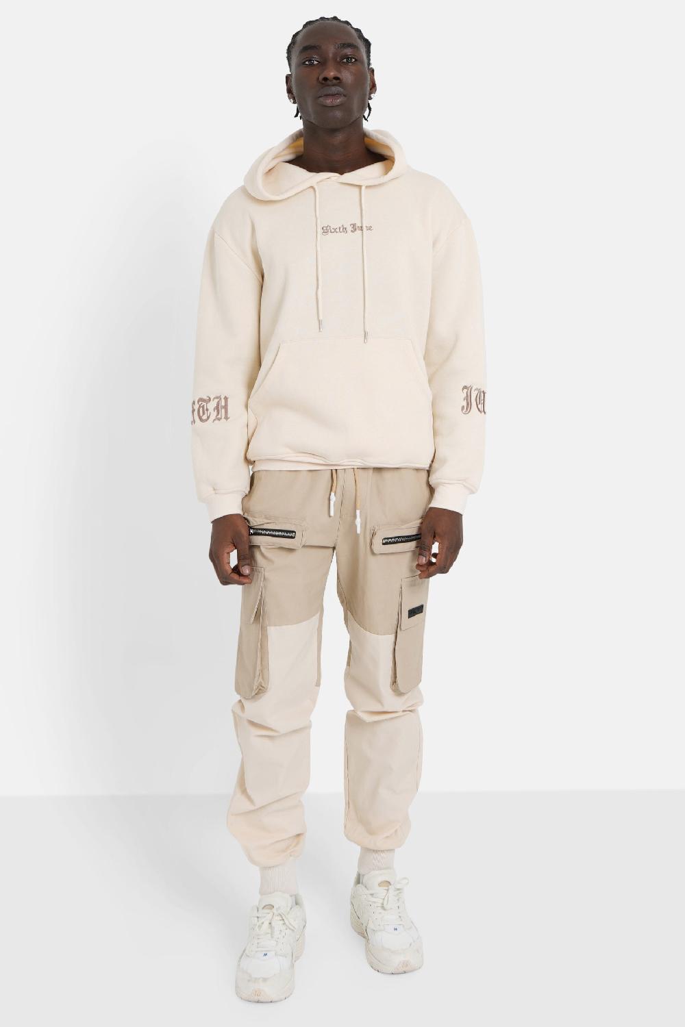 Sixth June Sweatshirt Capuche Crew Molletonné Beige