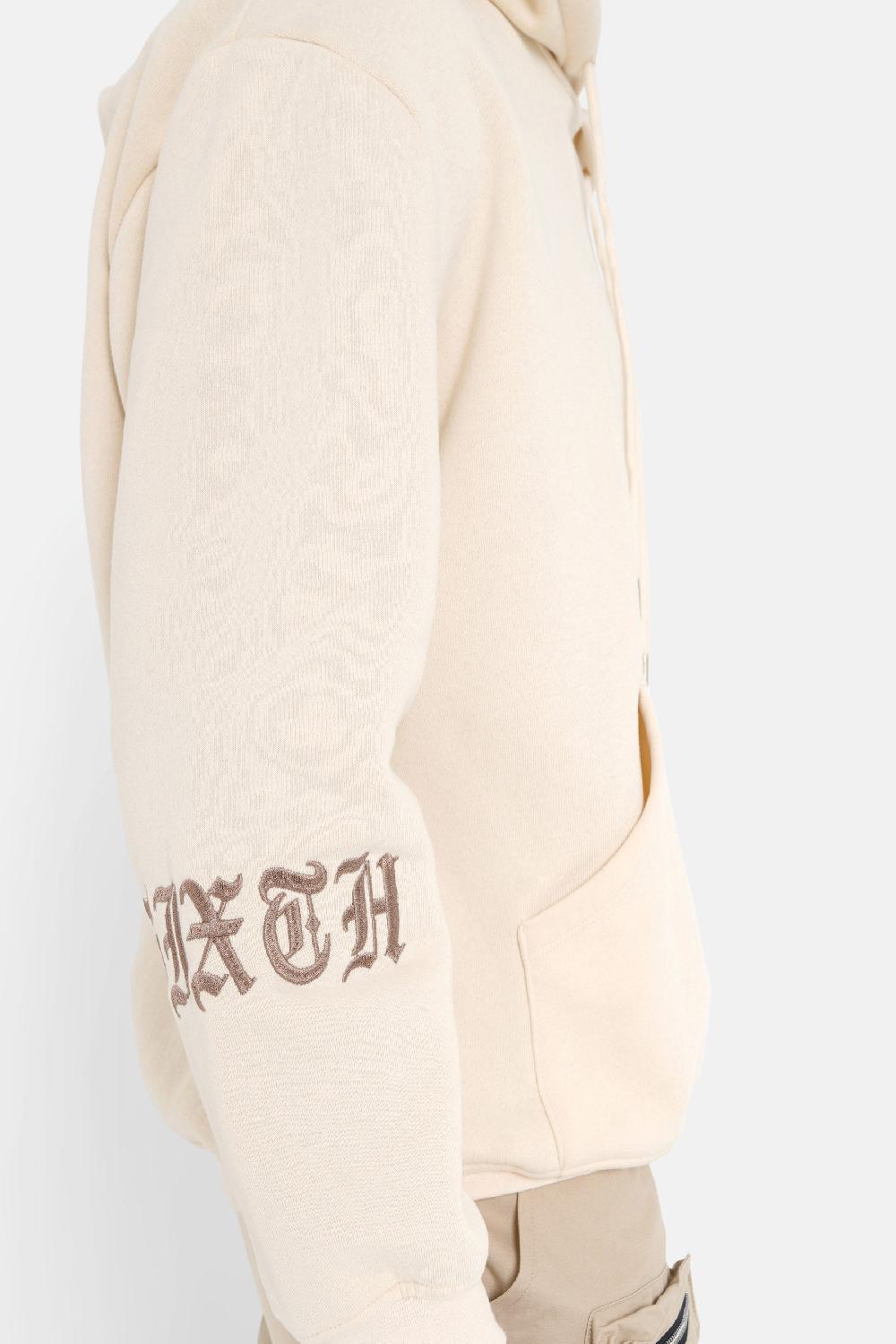 Sixth June Sweatshirt Capuche Crew Molletonné Beige