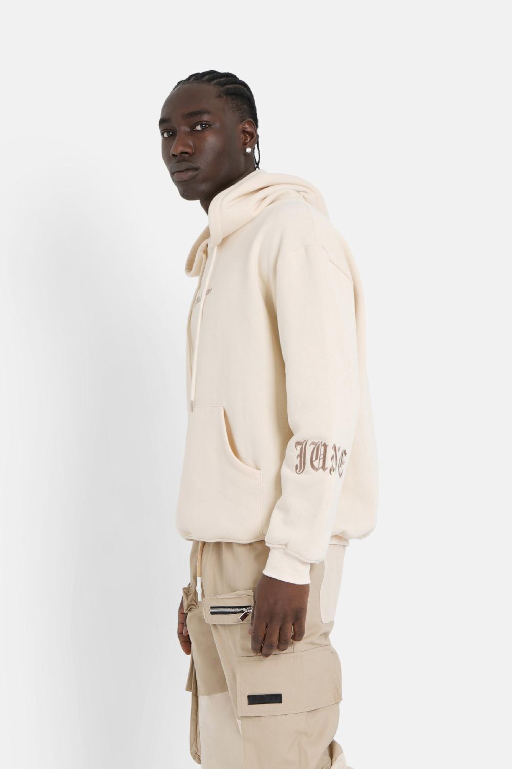 Sixth June Sweatshirt Capuche Crew Molletonné Beige