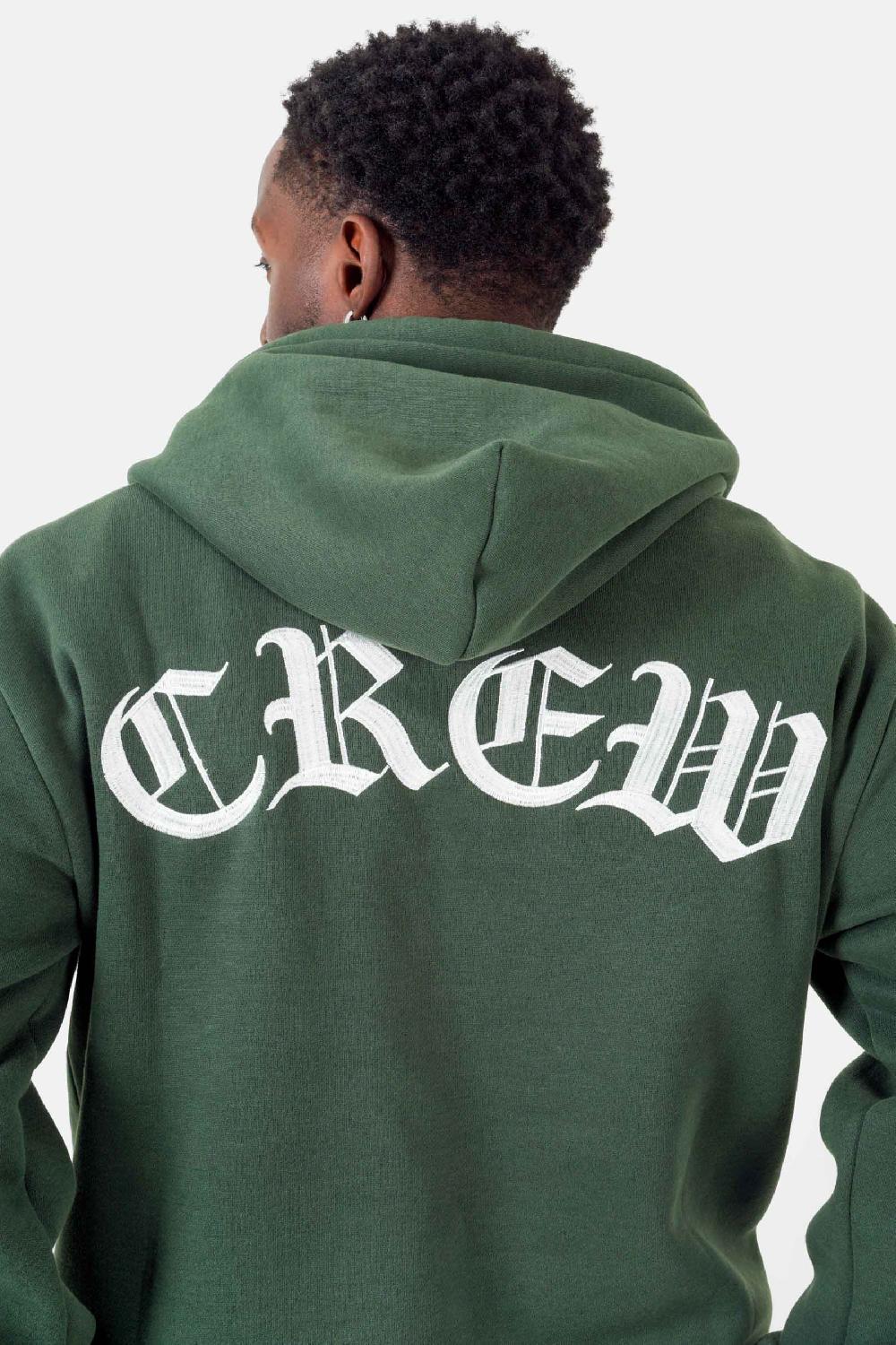 Sixth June Sweatshirt Capuche Crew Molletonné Vert Foncé
