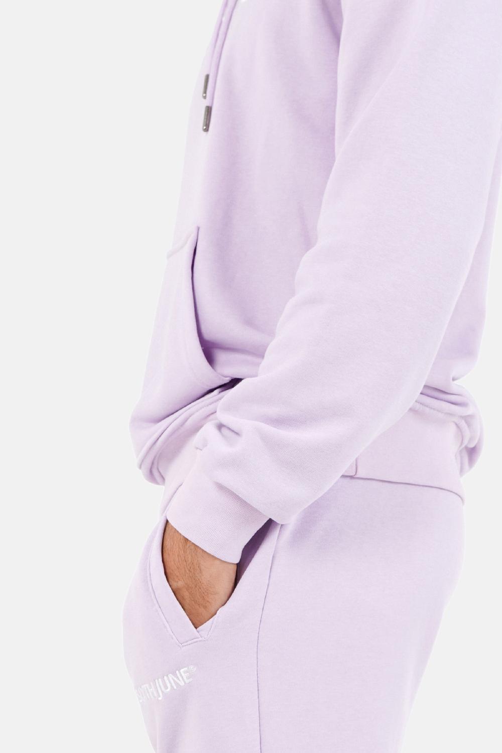 Sixth June Sweatshirt Capuche Logo Brodé Violet Clair
