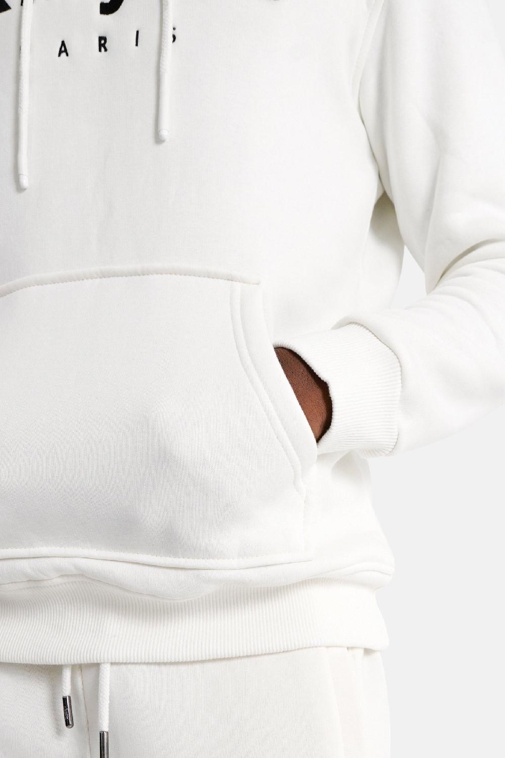 Sixth June Sweatshirt Capuche Molletonné Logo Blanc