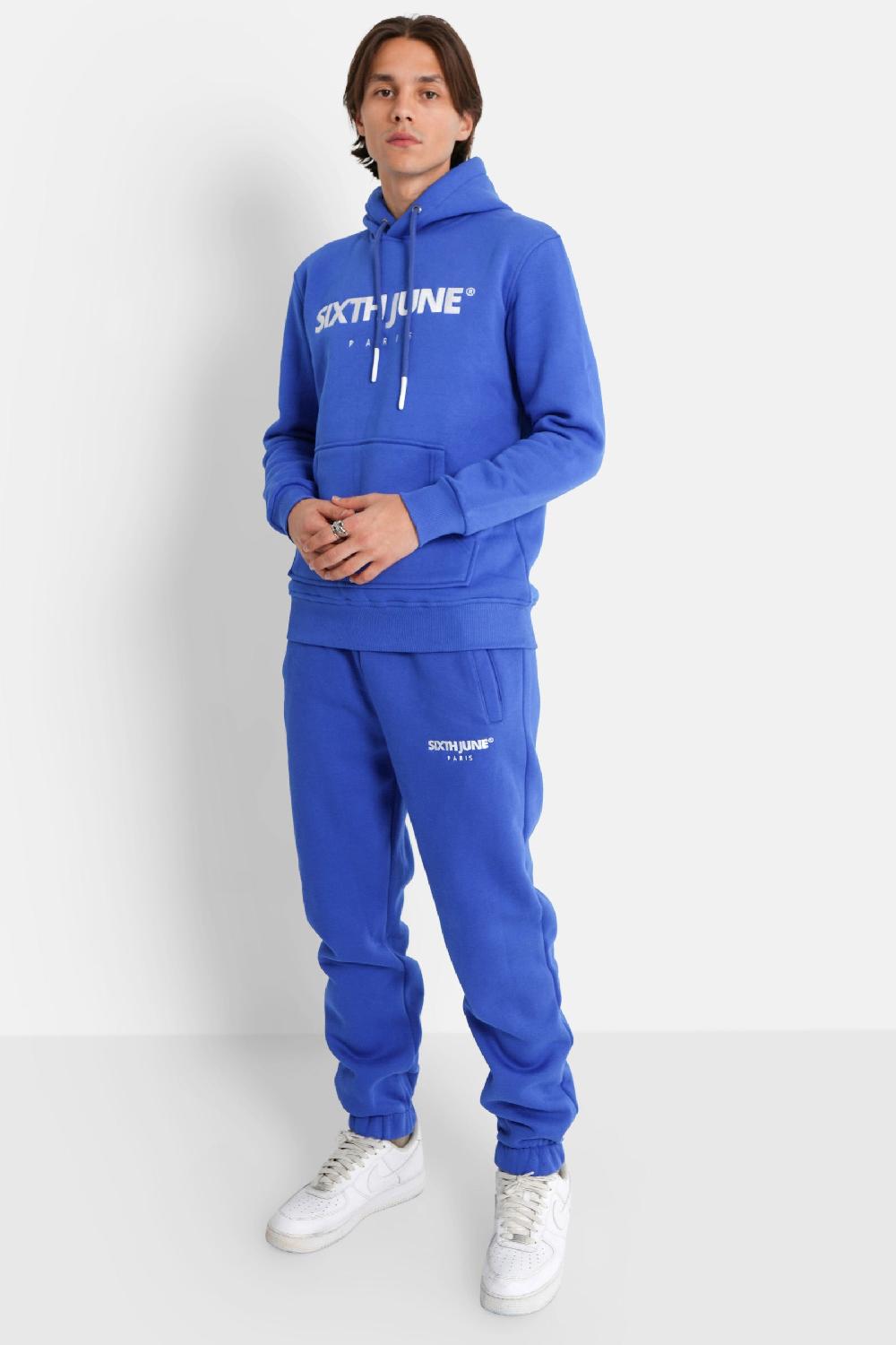 Sixth June Sweatshirt Capuche Molletonné Logo Bleu Foncé