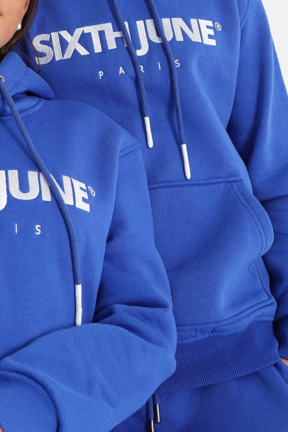 Sixth June Sweatshirt Capuche Molletonné Logo Bleu Foncé